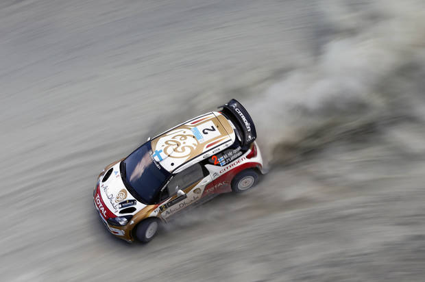 Mikko Hirvonen ja Jarmo Lehtinen Kreikan MM-rallissa 2013. Kuva: McKelin / Red Bull Content Pool